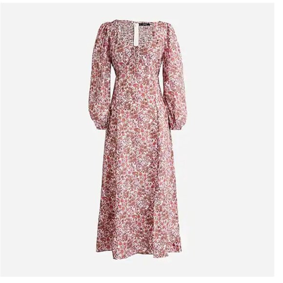 🌸 J. Crew Sweetheart long-sleeve midi dress in fête floral - Picture 3 of 5